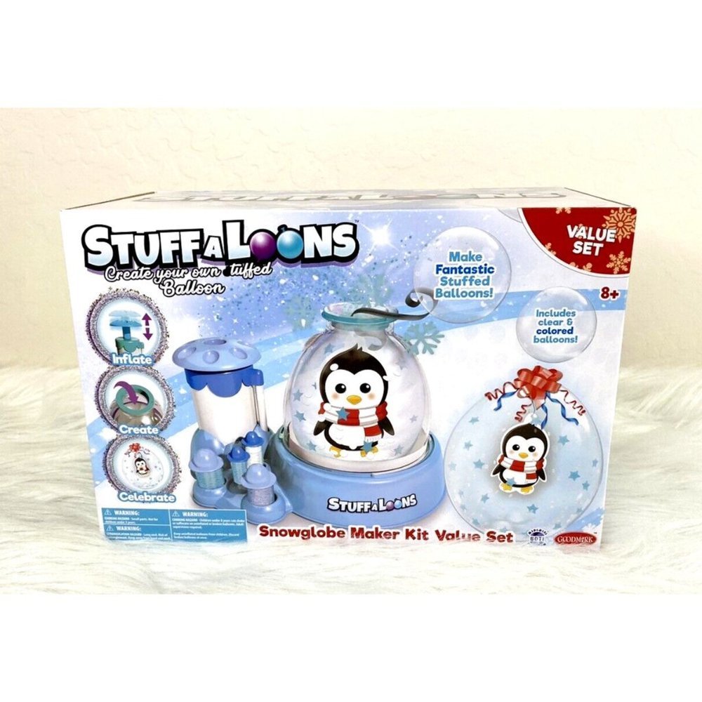 STUFF-A-LOONS - SNOWGLOBE MAKER KIT VALUE SET - PENGUIN - MAKE STUFFED BALLOONS